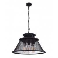 5 Light Down Chandelier With Reddish Black Finish