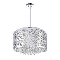 6 Light Drum Shade Chandelier With Chrome Finish