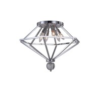 6 Light Flush Mount With Chrome Finish