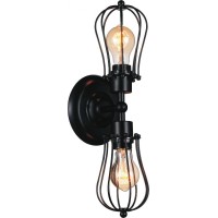 2 Light Wall Sconce With Black Finish