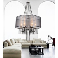 6 Light Drum Shade Chandelier With Chrome Finish