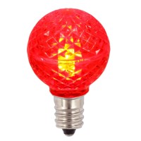 Vickerman G30 Faceted Led Red Bulb E12 .38W 25/Box - Xledg33-25