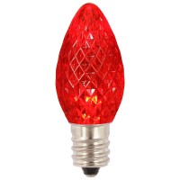 Vickerman C7 Faceted Led Red Bulb .38W 25/Box - Xledc73-25