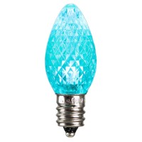 Vickerman C7 Faceted Led Teal Twinkle Bulb 25/Box - Xledc7Lt-25