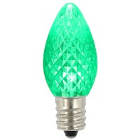 Vickerman C7 Faceted Led Green Bulb .38W 25/Box - Xledc74-25