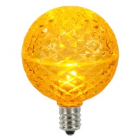 Vickerman G50 Faceted Led Yellow Bulb E12 10/Box - Xledg57-10