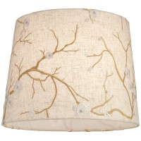 Beige Plum Flower Embroidery Medium Drum Lamp Shade 12