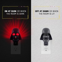 Star Wars Mini Vader Led Night Light, Collector'S Edition, Plug-In, Dusk-To-Dawn Sensor, Disney, Red Glow, Ideal For Bedroom, Bathroom, Nursery, 44607, Darth Vadar