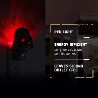 Star Wars Mini Vader Led Night Light, Collector'S Edition, Plug-In, Dusk-To-Dawn Sensor, Disney, Red Glow, Ideal For Bedroom, Bathroom, Nursery, 44607, Darth Vadar