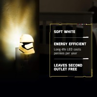 Star Wars Mini Stormtrooper Led Night Light, Collectors Edition, Plug-In, Dusk-To-Dawn Sensor, Disney, Ideal For Bedroom, Bathroom, Nursery, 44608