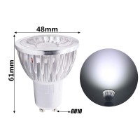 Gu10 Led Bulbs Mr16 Gu10 Base 3W(Equivalent To 25W Halogen Bulbs Replacement) Cool White 6000K Led Spotlight Bulbs,Non-Dimmable,40 Beam Angle,6Pack