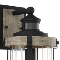 John Timberland Stan Rustic Outdoor Wall Light Fixture Wood Finish Black 15 1/2