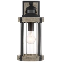 John Timberland Stan Rustic Outdoor Wall Light Fixture Wood Finish Black 15 1/2