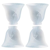 Dysmio Lighting Replacement Shade Height: 4.75-Inch, 5-3/8 Inches In Diameter, Milky Scavo Glass Bell Alabaster Shade Standard 2-1/4-Inch Fitter- Pack Of 4