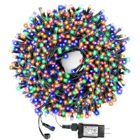 Decute 300Led Christmas String Lights Outdoor Waterproof 105Ft Ul Certified With End-To-End Plug 8 Modes, Multicolor Indoor Starry Fairy Lights For Christmas Tree Patio Garden Wedding Party Decor