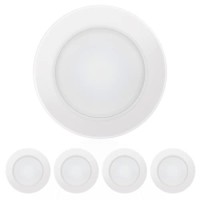 Ecoeler 4 Inch Led Dimmable Disk Light, Aluminum Baffle Trim, 4000K Cool White, 650Lm Flush Mount Ceiling Recessed Light Fixture, Energy Star & Etl-Listed, 4Pack