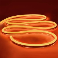 Inextstation Neon Led Strip Lights 16.4Ft/5M Neon Light Strip 12V Silicone Led Neon Rope Light Waterproof Flexible Led Lights For Bedroom Party Festival Decor, Orange (Power Adapter Not Included)