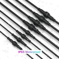 Btflighting 5 Pcs 4 Core 4 Pin Black Plastics Ip65 T Shape Tee Connctor 1 Male Ends 2 Female End 05Mm20Awg 22Mm Nut Support 4