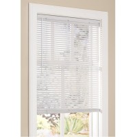 Vinyl Mini Blinds 1-Inch Cordless Room Darkening Blind For Windows - Starting At $997 - (Over 1,400 Addl Custom Sizes) Vinyl Blinds, Mini Blinds, Window Blinds Cordless, White - 25 W X 64 H