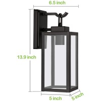 Hykolity Outdoor Wall Lantern, Exterior Wall Sconce Fixture, Wall Mount Lights Anti-Rust Waterproof Outdoor Porch Light With Clear Glass Shade For Entryway, Doorway, Etl Listed