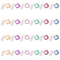 24 Pack Fairy Lights Battery Operated 66Ft 20 Led Mini String Lights Silver Wire Starry Lights For Diy Wedding Party Festival H