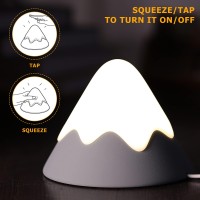 Led Night Nursery Lamp Table Night Light Rechargeable Snow Mountain Shaped Lamp Bedside Lamp For Room