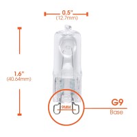 T4 Jcd G9 Base Halogen Light Bulb, 35W, 350 Lumens, 120V, 2700K Soft White, Dimmable, (10 Pack)