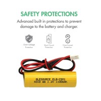 Glesource Aa 1100Mah 1.2V Emergency Light Battery Compatile For Elb-Cs01, Exr El 122 C4T,Custom 332,Unitech Osa268(2 Pack)