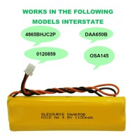 Glesource 48V 1100Mah Emergency Lighting Battery Replaces With Lithonia Daa650Bx4 Unitech Duallite 0120859 Nicd Aa 650Mah 4