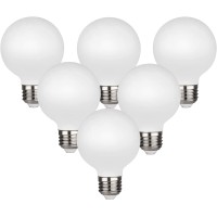 Kgc Led Edison Globe Light Bulbs, Neutral White 4000K Cri 90, Led Filament Light Bulb, 5W Equivalent To 40W, G25(G80) Dimmable 500Lm E26 Base, Milky Glass, Bathroom Vanity Mirror Light Pack Of 6