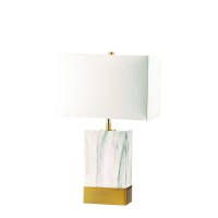 Homeroots 347229 8 X 13 X 25 White Satin Gold Metal Shade Table Lamp