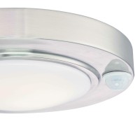 Gruenlich Led Motion Sensor Flush Mount Ceiling Lighting Fixture, 10.25 Inch 14.5W 1100 Lumen, Metal Housing, Etl Rated, Nickel Finish-3000K