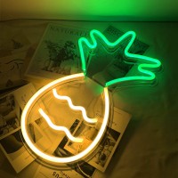 Large Pineapple Neon Sign, Led Pineapple Neon Light Usb Powered Night Light As Wall Decor For Kids Room, Living Room, Office Room, Bar, Restaurant, Christmas, Festival, Party (Pineapple)