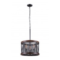 3 Light Drum Shade Chandelier With Pewter Finish