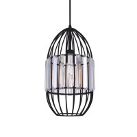 1 Light Down Mini Pendant With Black Finish