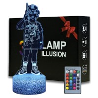 Magiclux 3D Illusion Dustin Figurine Night Light, 16 Colors Changeable Desk Lamp With Remote Control Kids Bedroom Decoration, Creative Lighting For Kids Birthday Christmas Gifts