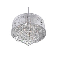 9 Light Drum Shade Chandelier With Chrome Finish