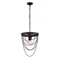 1 Light Mini Chandelier With Black Finish