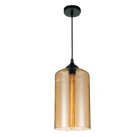 1 Light Down Mini Pendant With Transparent Cognac Finish