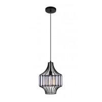 1 Light Down Pendant With Black Finish