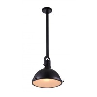 1 Light Down Pendant With Black Finish