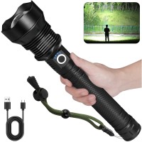 Cinlinso Flashlights High Lumens Rechargeable, 250000 Lumens Super Bright Led Flashlight, Flash Light With 5 Modes, Ipx6 Waterproof, Handheld Powerful Flash Light For Hunting, Camping, Emergencies