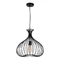 1 Light Down Pendant With Black Finish