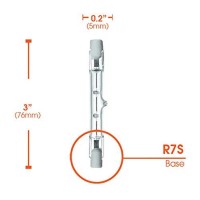 Xtricity T3 J Type Bulb Double Ended Rsc Base Halogen Light Bulbs 100 Watt, 1057 Lumens, 130V, 2700K Soft White, Dimmable, 78 Mm, (6 Pack)