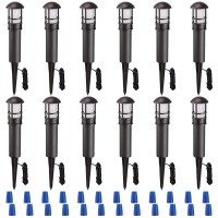 Leonlite 12-Pack Low Voltage Landscape Lights, 3W 12V Ac/Dc Led Pathway Lights, Cri90+, Etl Listed, Waterproof Non-Dimmable Path Lights For Yard Lawn, Bronze Aluminum Housing, 3000K Warm White