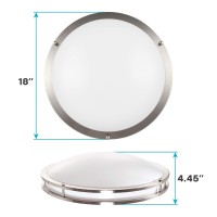 Luxrite 18 Inch Led Flush Mount Ceiling Light, Cct Color Temperature Selectable 2700K | 3000K | 3500K | 4000K | 5000K, Dimmable Ceiling Light Fixture, 24W, 2160 Lumens, Energy Star, Etl Listed