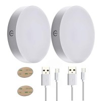 Aiboo Updated Touch Lights, Led Puck Lights With Remote, Wireless Tap Lights Rechargeable, Dimmable Push Lights Stick On For Closet, Cabinet, Wardrobe (2700-6000K, 2 Pack)