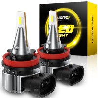 Auxito H11/H8/H16 Led Fog Light Bulbs 600% Brighter 6500K White Halogen Replacement For Fog Lights Or Daytime Running Lights Drl, Pack Of 2