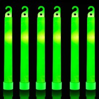 32 Ultra Bright 6 Inch Large Green Glow Sticks Chem Lights Sticks With 12 Hour Duration Camping Glow Sticks Emergency Glow