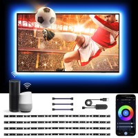 Le Alexa Led Lights For Tv - 6.56Ft Smart Tv Backlights Work With Alexa And Google Assistant, 16 Million Rgb Diy Color, App And Voice Control Strip Lights For 32-65 Inch Tv, Pc, Game Room, Home Decor